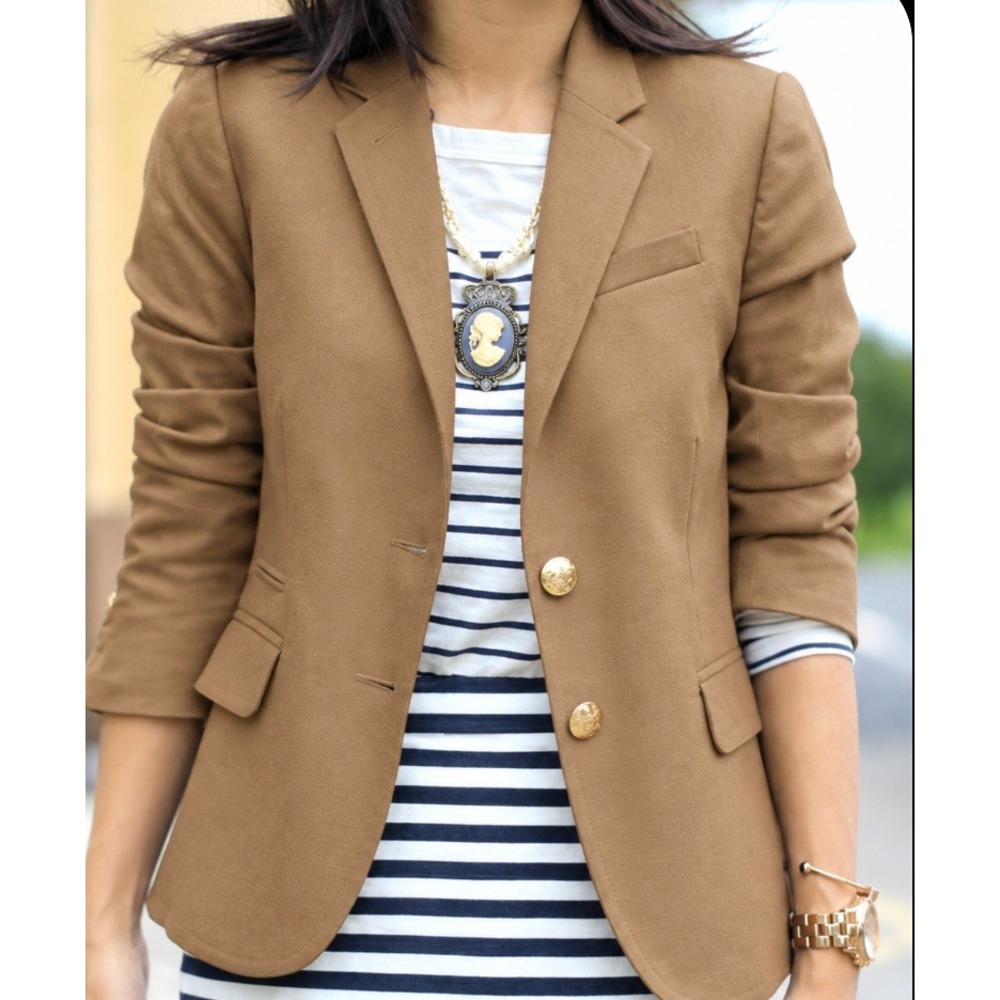 J.Crew Tailored Schoolboy Blazer in Camel sz 0